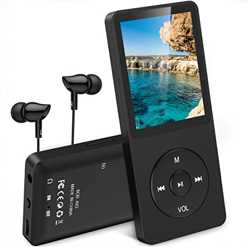 AGPTEK 8GB MP3-Player 70 Stunden Wiedergabe, Schwarz