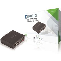 König Konverter – HDMI, VGA Buchse + Audio RL auf HDMI Ausgang, dunkelgrau
