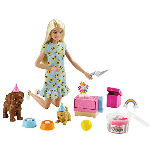 Barbie Hunde-Party-Spielset mit Puppe, Spiel-Knete und Zubehör