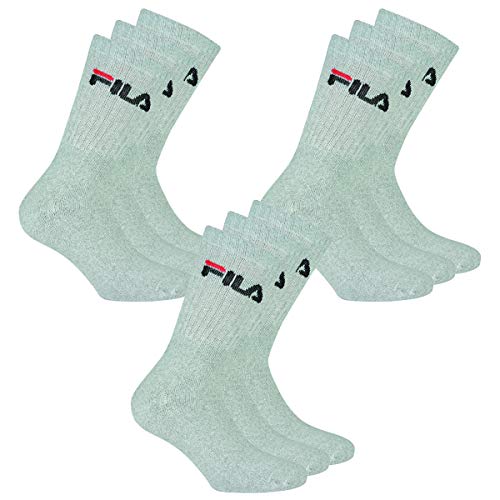 Fila 6 Paar Socken, Frottee Tennissocken mit Logobund, Unisex (2x 3er Pack) (Grau, 39-42 (6-8 UK))