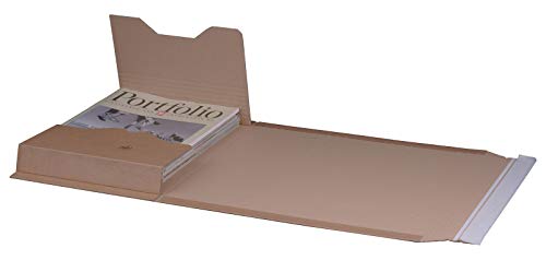 KK Verpackungen® Höhenvariable Versandverpackung für Büchersendungen | 125 Stück, DIN B4, 378x295x80mm | Buchverpackung, Wickelverpackung mit Selbstklebeverschluss & Aufreißfaden