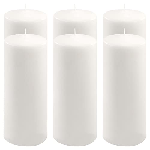 Stumpenkerze weiß Höhe 25 cm Ø 10 cm lange Brenndauer Rund-Kerze Säulenkerzen Kerzen-Deko Tafelkerzen Weihnachts-Kerzen Hochzeit Xmas (6)