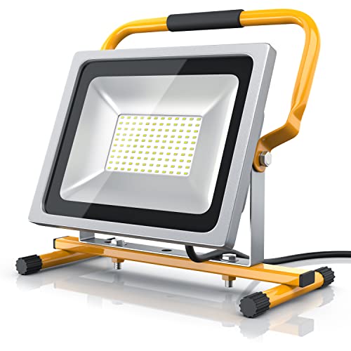 Brandson - 50W LED Baustrahler - Arbeitsscheinwerfer - Bauscheinwerfer - LED Fluter mit 4800 Lumen - Für den Innen- und Außenbereich - Gelb