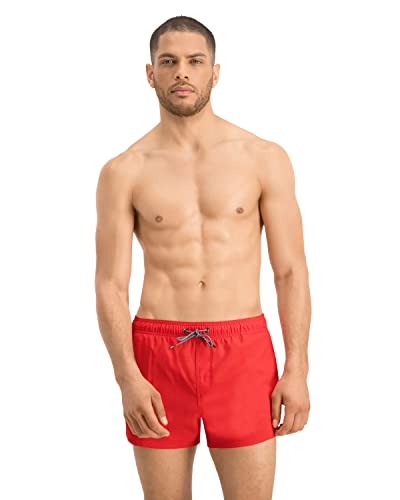 PUMA Mens Men's Length Swimming Board Shorts, red, L
