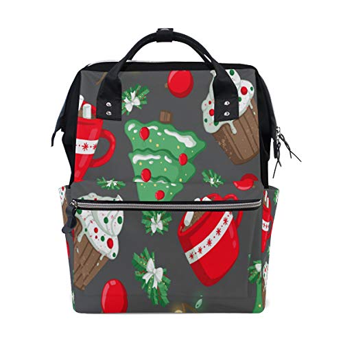 Big Joke Wickelrucksack Merry Christmas Tree rot multifunktional große Kapazität Baby Wickeltasche Reißverschluss lässig stylisch Reise Rucksack für Mama Papa Baby Pflege