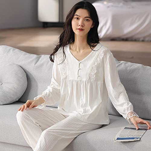 Nachthemden Sleepshirts Pyjama Sets Pyjama dames dunne katoenen zijde mode thuis service pak met lange mouwen