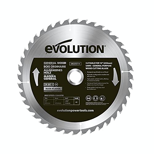Evolution Power Tools Wood Carbide-Tipped Blade, 255 mm