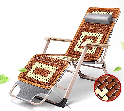 SHERAF Liegestuhl mit kühlender Bambusmatte, Sonnenliege, Schwerelosigkeit, Strandliege, zusammenklappbar, Liegestuhl für Büro, Mittagspause, bequem, (A)