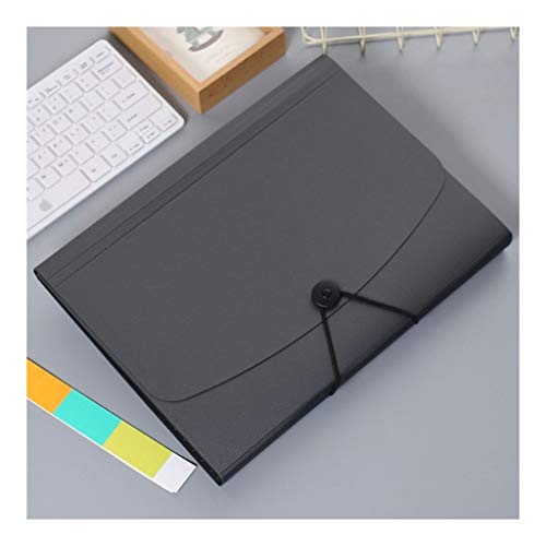 liangzishop Dokumenten Mappen Kunststoff-Dateiordner A4 Größe Portable Document Halter 12 Taschen-Griff aus Kunststoff Expanding Akkordeon Folders (blau, grau, schwarz) Sammelmappe (Color : Gray)