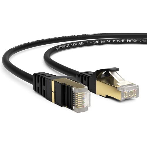 20m CAT 7 Netzwerkkabel Gigabit Ethernet LAN Kabel - 10Gbit/s - Patchkabel - Flexibles Cat.7 Rohkabel S FTP Schirmung mit RJ 45 Stecker Vergoldet - für Router, Modem,Switch, PS4, PS5, Access Point