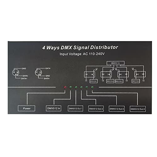 BLASHRD DMX512 Verstärker Splitter DMX512 Signalverstärker 1CH DMX121 4CH 4 Ausgänge DMX124 Signalverteiler AC100V-240V