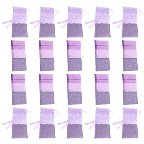 VOSAREA 20 Stücke Leere Duftsäckchen Lavendelbeutel Lavendelsäckchen Duftbeutel Geschenksäckchen Organzabeutel Organzasäckchen mit Kordelzug Säckchen für Kleiderschrank Schublade
