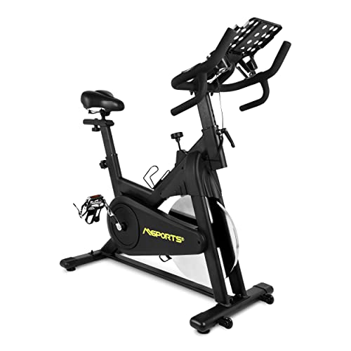 MSPORTS Indoor Cycling Bike Elite Black Series | Speed Bike 20KG Schwungrad | Ergometer - Hometrainer Fahrrad mit Bluetooth APP & leisem Riemenantrieb | Fitness Heimtrainer