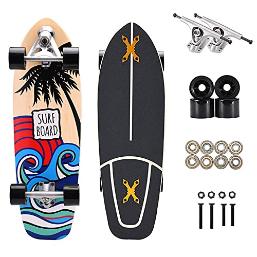 29-Zoll-Profi-Carving-Skateboard, Street-Surf-Pump-Skateboard, konkaves Cruiser-Komplettboard für Anfänger, 7-lagiges Ahornholz, ABEC-9-Lager