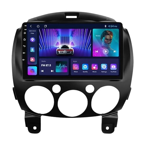 Android 12 Autoradio Für Mazda 2 2007-2014 Autoradio Mit Wireless Carplay Android Auto 9 Zoll Touchscreen Unterstützung HiFi/WiFi/GPS/RDS/DSP/Lenkradsteuerung + Rückfahrkamera (Size : M200S - 8 Core