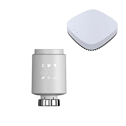 Qiumi Zigbee Thermostat-Heizkörperventil, eTRV, Größe kompatibel mit den meisten Ventilen, die Display-Schriftrichtung ist einstellbar