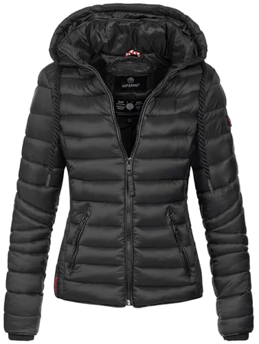 Navahoo Damen Jacke Steppjacke Übergangsjacke gesteppt Stepp Frühjahr B650 [B650-Lulana-Schwarz-Gr.XXL]