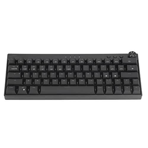 Mechanische Tastatur, 64 Tasten, RGB, Ergonomisch, 1800 MAh, Wiederaufladbare Tastatur, Kabellose 2,4 G//Typ-C-Schreibmaschine mit Knopf, für für (Blauer Schalter)