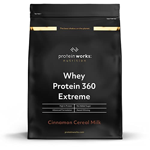 Protein Works Whey Protein 360 Extreme | Zimt Müsli Milch | Proteinreich | Glutamin, Vitamine & Mineralien| 1.2kg