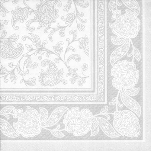 PAPSTAR 250 Servietten ROYAL Collection 1/4-Falz 40 cm x 40 cm Weiss Ornaments