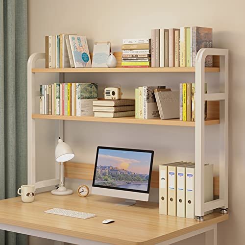 RedAeL Schreibtisch-Bücherregal aus Metall und Holz: Stilvolles Büroregal für Wohn- und Bürobedarf