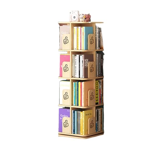 MMOU Drehbares Bücherregal Bewegliches Lagerregal 360-stöckiges Massivholz Quadrat Einfaches Lagerregal Leseständer für Schüler Bilderbuchständer für Zu Hause (Size : 4 Layer)