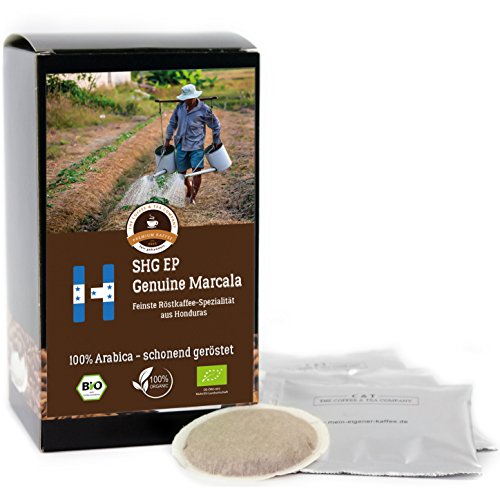 Kaffee Globetrotter - Bio Honduras Genuine Marcala - 50 Premium Kaffeepads - für Pad-Kaffeemaschine - Spitzenkaffee - Röstkaffee aus biologischem Anbau
