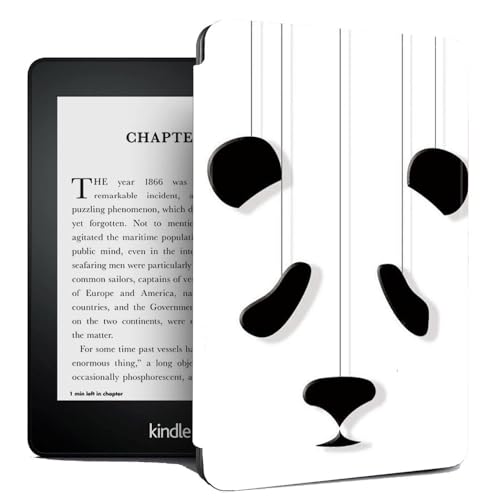 Hülle Für 6" Kindle Paperwhite 2012-2017 (5./6./7. Generation, Modell: Ey21/Dp75Sdi), Pu-Leder-Schutzhülle Mit Automatischer Sleep-Wake-Funktion – Einfacher Panda-Druck
