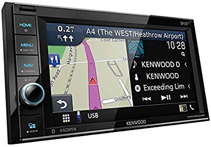 Kenwood DNR4190DABS 2 DIN DAB Navigation Mediaplayer inkl Antenne passend für Jeep Commander, Compass 2006-2010 schwarz