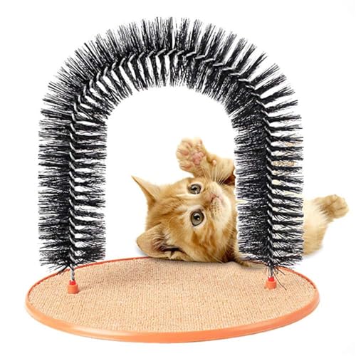 Cat Scratcher Arch Cat Scratching Post Board With Brush Interactive Langeweile Cat Scratching Arch Toy Kitten Grooming Tool Cat Scratching Toy Cat Brush Cat Massage Toy Cat Scratcher And Massager