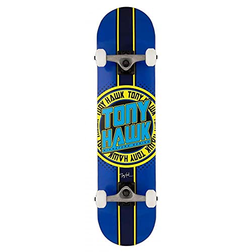 Tony Hawk SS 180+ Skateboard-Abzeichen mit Logo, Blau/Gelb, 19,1 cm breit