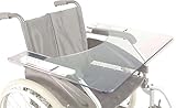 SoNa24 Therapietisch MPB | Rollstuhltisch | Therapieplatte | Armauflagetisch für Rollstuhl - Plexiglas universal aufschiebbar auf die Armlehnen | PET 6mm mit Bauchausschnitt