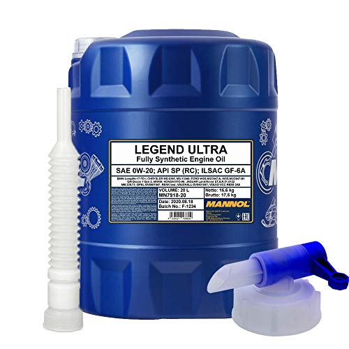 MANNOL 20 Liter, Legend Ultra 0W-20 229.71 MOTORÖL + HAHN + Schlauch