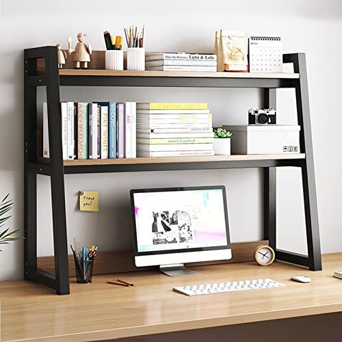 MaGiLL 2-stufiges verstellbares Desktop-Bücherregal, Leiter-Desktop-Bücherregal für Computertisch, multifunktionales, freistehendes Aufbewahrungsregal für Bürobedarf, Heimdekoration (Far