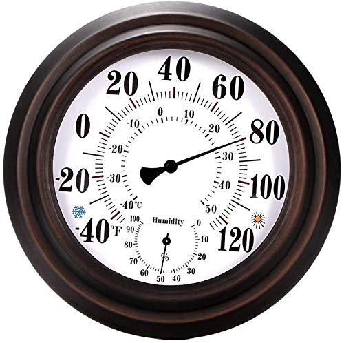 Thermometer Hygrometer Wandhalterung, Retro Style Metall Home Dekorative Hängende Hygrometer 20CM für Indoor Outdoor