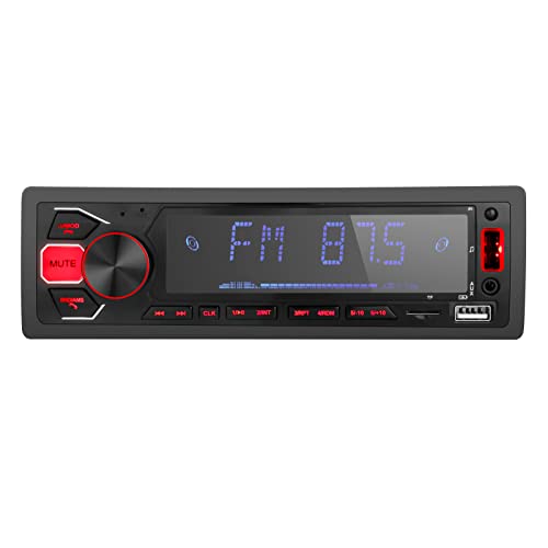 1 Din Autoradio mit Bluetooth Freisprecheinrichtung: Car Stereo mit APP-Steuerung | 2 USB für Musikspielen und Aufladen | Auto mp3 Player unterstützt FM Radio | SD | AUX-in | 7 Farben Car Audio