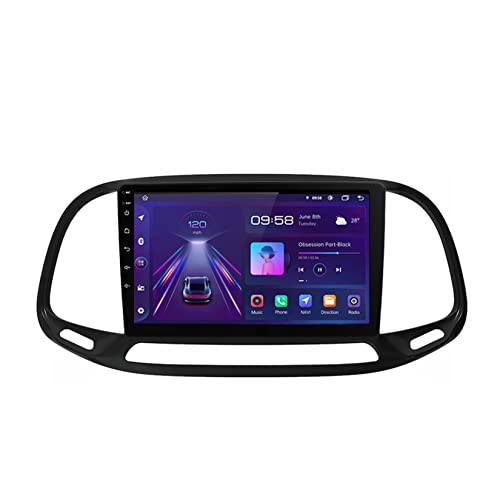 Autoradio Stereo GPS-Navigation für FIAT Doblo 2015–2019, Plug-and-Play, 9-Zoll-Touch-Display, Android 10, unterstützt Lenkradsteuerung, Bluetooth-Freisprechfunktion, eingebaut