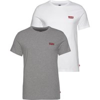 Levi's Herren 2 Pk Crewneck Graphic T-Shirt, Mehrfarbig (2 Pack Hm White/Mid Tone Grey Heather 0001), L