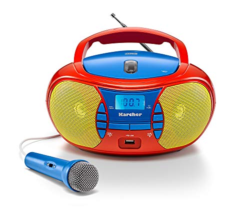 Karcher RR 5026 CD-Radio UKW CD, USB Inkl. Mikrofon Rot, Blau, Gelb