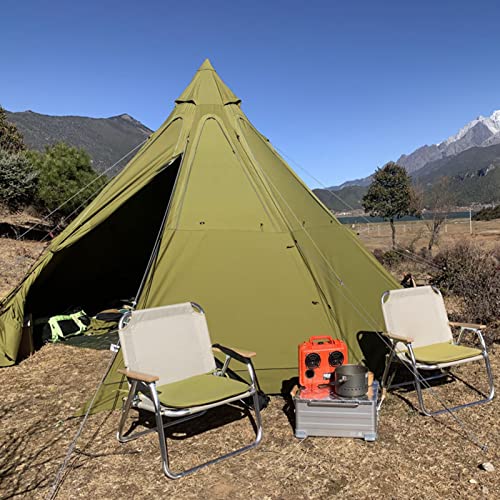 Indisches Zelt im Freien, tragbares Camping-Pyramiden-Tipi-Zelt, achteckiges Tipi-Zelt für Erwachsene mit Herdloch, Camping-Kirchturm, Jurtenzelt