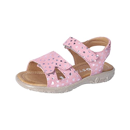 RICOSTA Mädchen Riemchensandalen MONI, Weite: Mittel (WMS), Maedchen Kinderschuhe toben Spielen verspielt detailreich Freizeit,Rose,26 EU / 8 Child UK