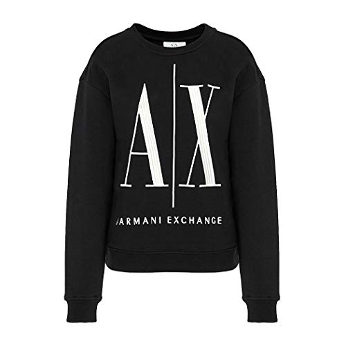 Armani Exchange Damen Icon Project Sweatshirt, Schwarz (Black 1200), Medium (Herstellergröße:M)