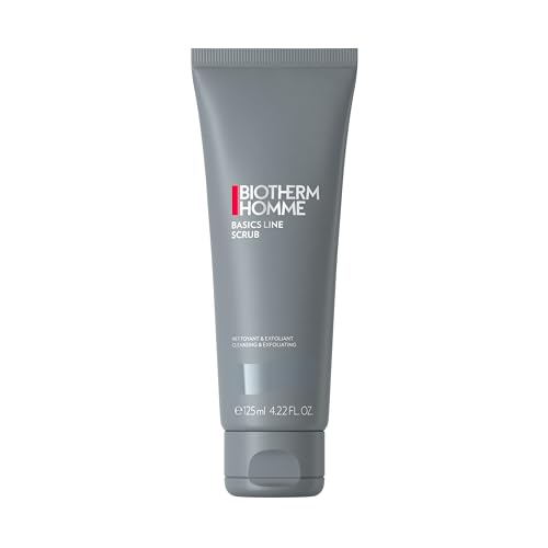 Biotherm Homme Facial Scrub, erfrischendes Gesichtspeeling für Männer, Gesichtsgel mit Mineralien, alle Hauttypen, für eine sanfte und gründliche Reinigung, 125 ml