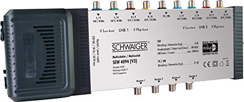 Schwaiger SEW4094531 9/4 DiSEqC Satelliten-Multischalter Silber