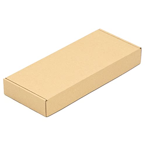 KK Verpackungen® Faltschachteln | 50 Stück, 340 x 144 x 44 mm, Versandkartons mit Deckel nach Fefco 0427 in Braun | Kartons für den Warenversand