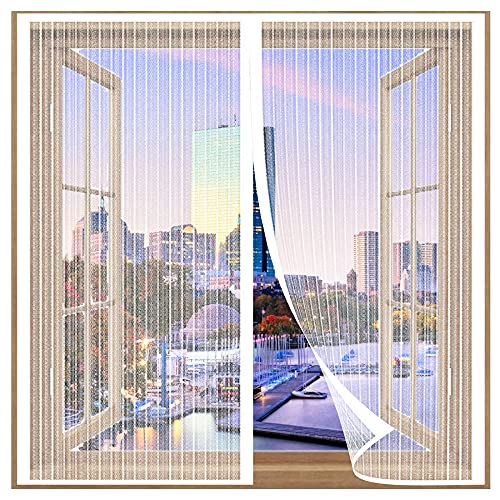 Magnet Fliegengitter Fenster innen,120x130cm Fenster Magnet Fliegenvorhang,Einfach zu Montieren,Auto Schließen,Mückenschutz für Fenster,für Alle Fenster