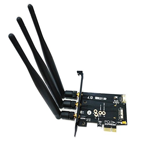 LeHang BCM943224PCIEBT2 / bcm94360CS2 / BCM943602CS WiFi + Bluetooth 4.0-Karte auf PCI-E x1-Adapter für PC/Hackintosh