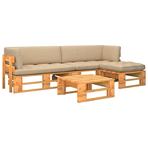 BUKSCYJS GartenstüHle,Lounge GartenmöBel Set,BalkonmöBel Set4-Tlg. Paletten-Lounge-Set Honigbraun Kiefernholz ImpräGniertgeeignet FüR Garten, Terrasse, Wohnzimmer, BüRo, Outdoor