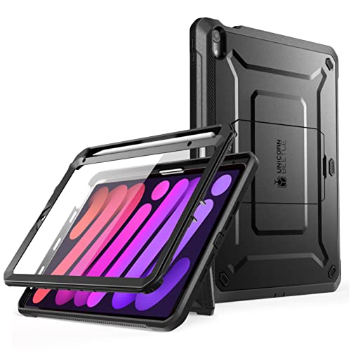 SUPCASE Hülle für iPad Mini 6 Generation, iPad 8.3'' 2021 Schutzhülle 360 Grad Case [Unicorn Beetle Pro] Unterstützt Pencil Aufladen mit Integriertem Displayschutz (Schwarz)