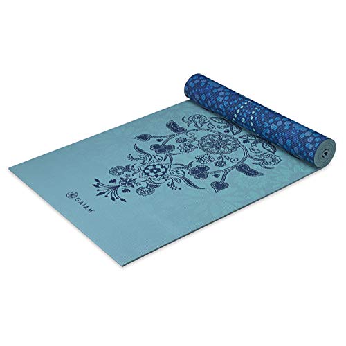 gaiam Yoga Mat Premium Print Reversible Extra Thick Non Slip Exercise & Fitness Mat for All Types of Yoga, Pilates & Floor Workouts, Mystic Sky, 6mm